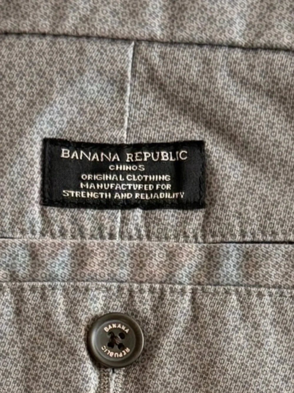 Men's Banana Republic Grey Rosette Patterned Slim-Fit Pants 36 x 30